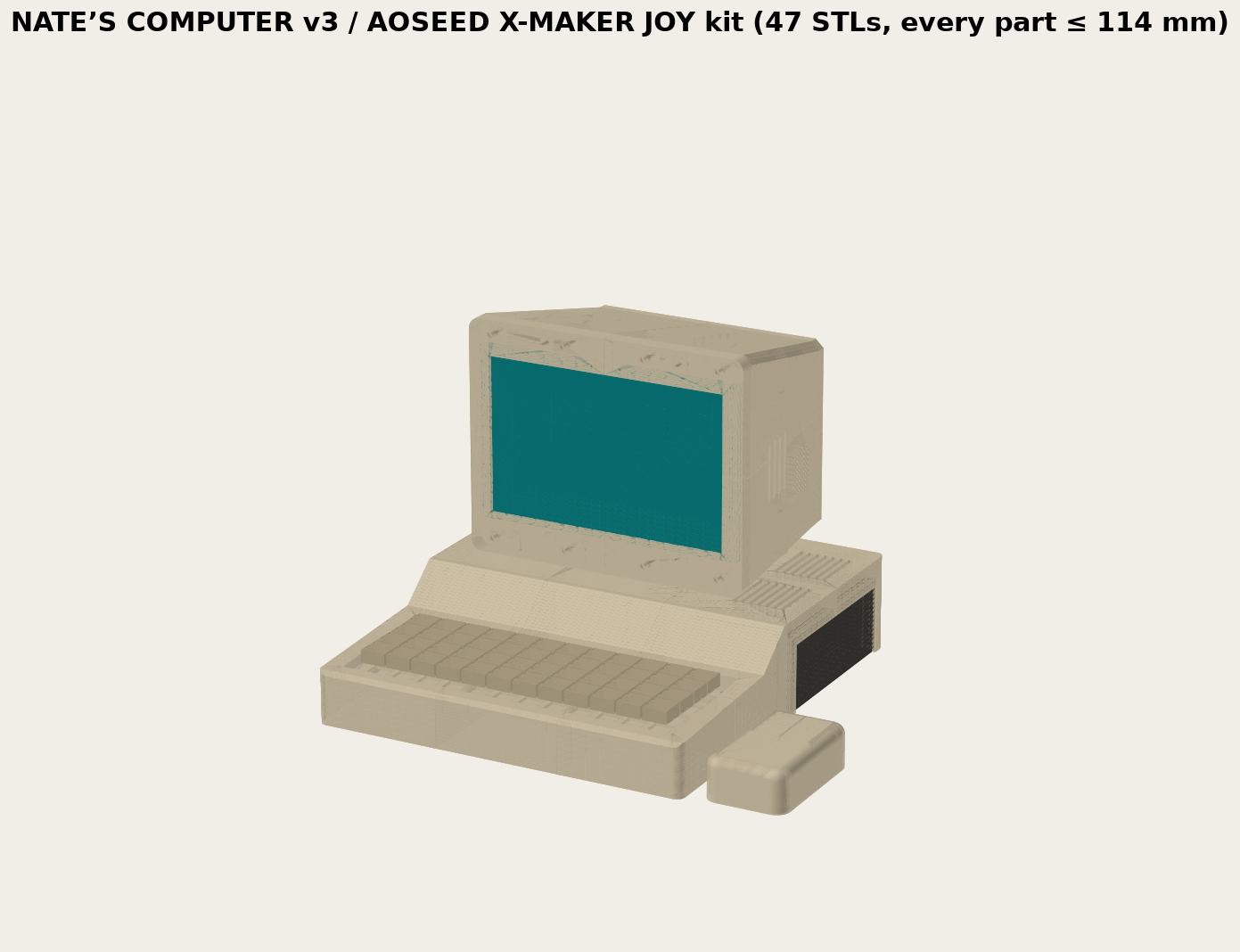 CAD preview of the AOSEED X-MAKER JOY kit
